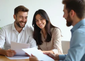 Financial advisor reviewing an investment portfolio with a client