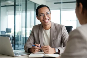 Financial advisor discussing year-round tax planning with a client